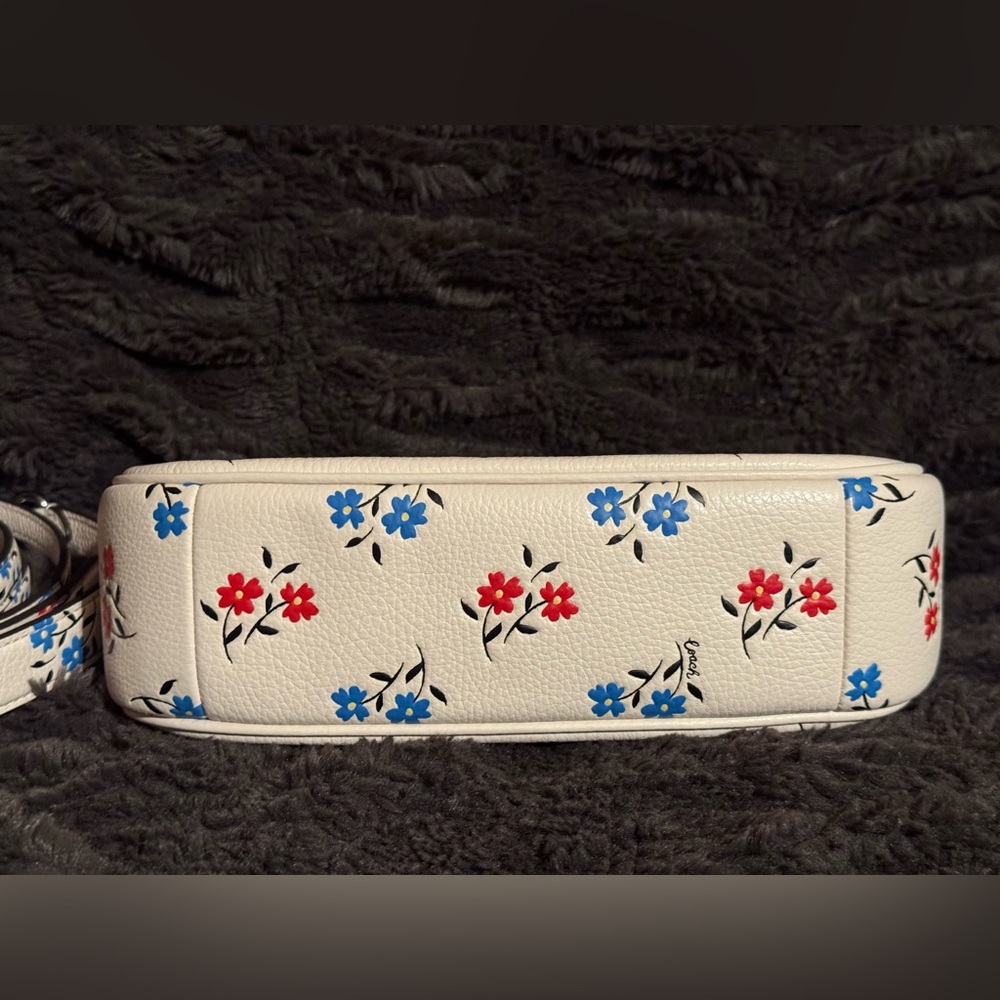 Coach NWOT Teri Shoulder Bag with Floral Print - in chalk, red and blue flowers - Picture 4 of 10
